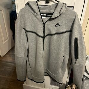 Nike Light Gray Hoodie with Black Trim